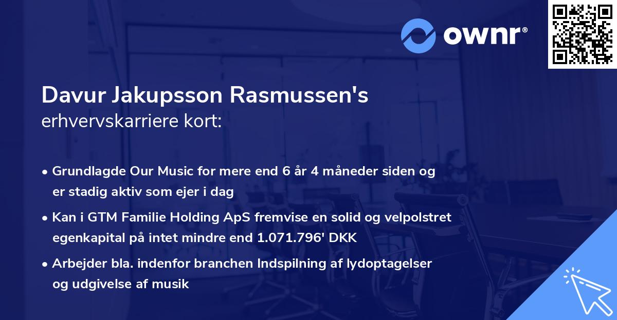 Davur Jakupsson Rasmussen's erhvervskarriere kort