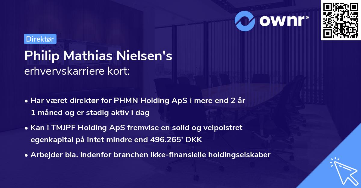 Philip Mathias Nielsen's erhvervskarriere kort