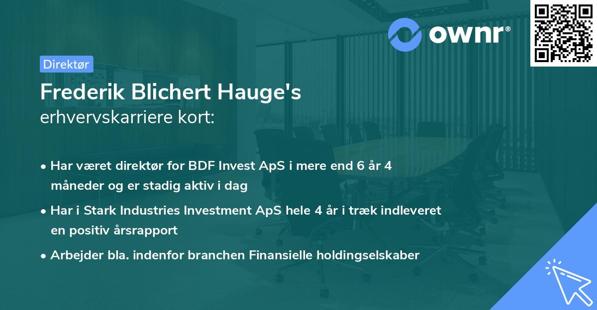 Frederik Blichert Hauge's erhvervskarriere kort
