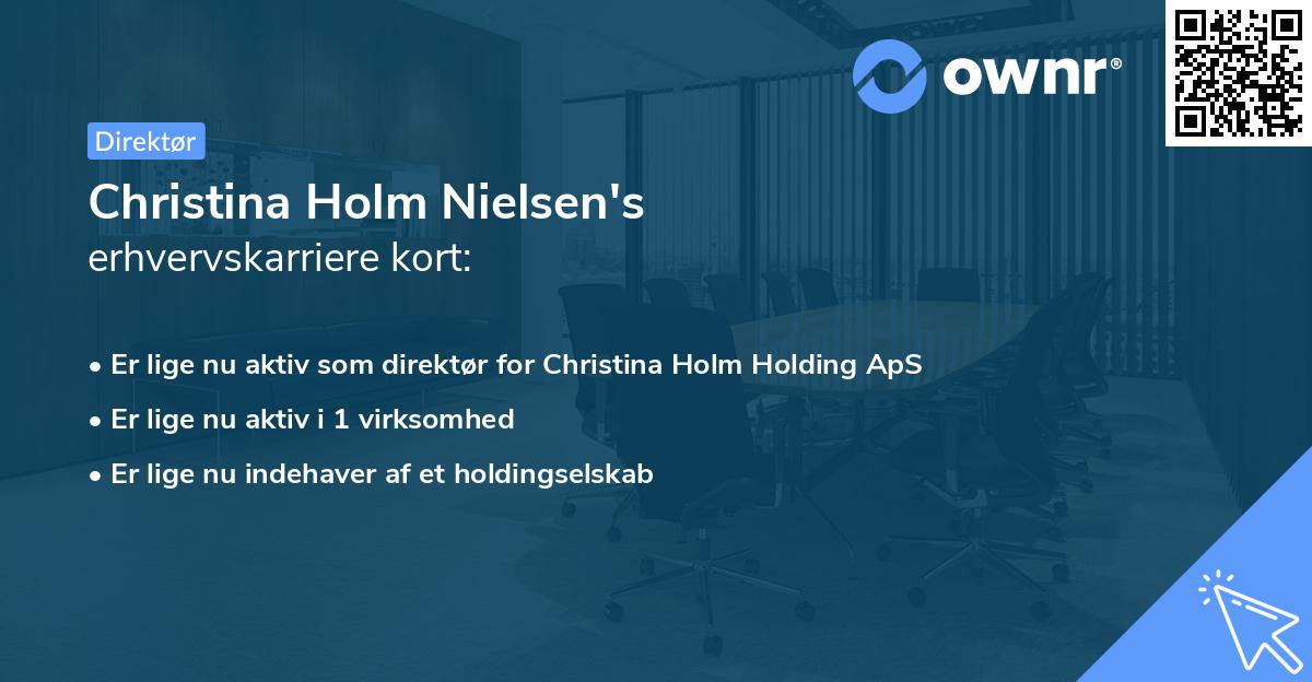 Christina Holm Nielsen's erhvervskarriere kort