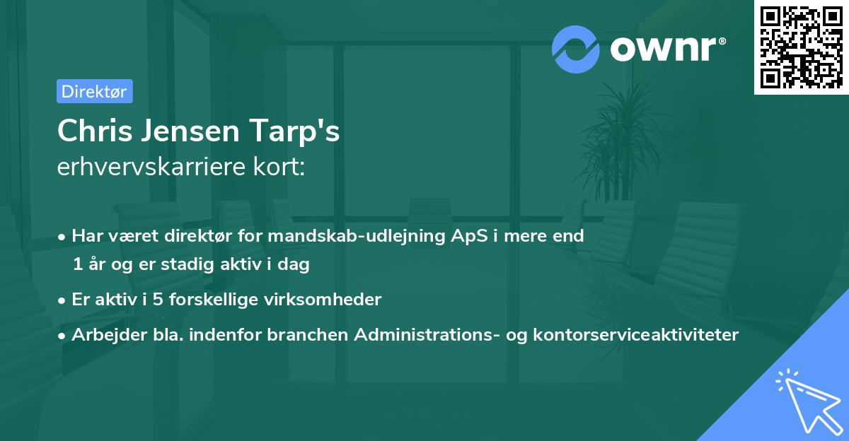 Chris Jensen Tarp's erhvervskarriere kort