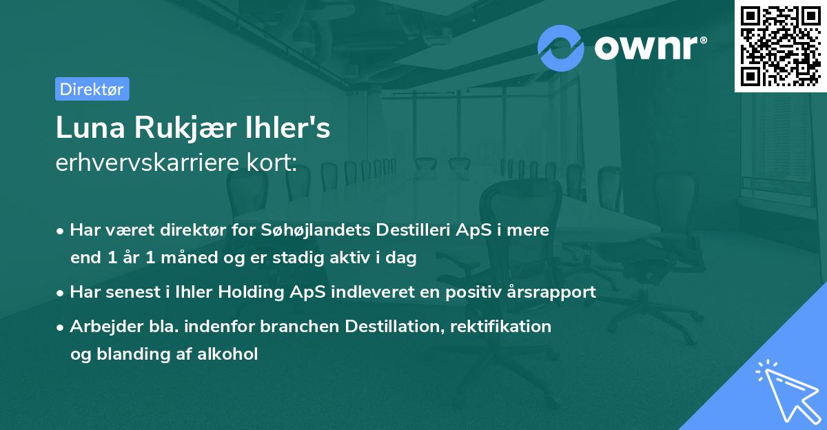 Luna Rukjær Ihler's erhvervskarriere kort