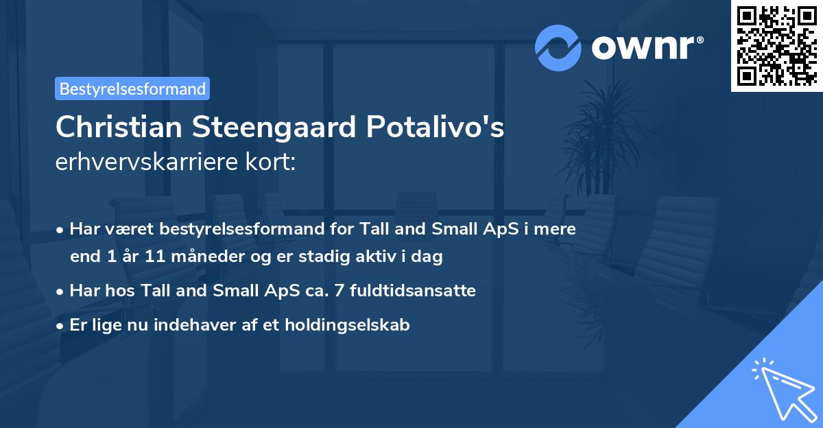 Christian Steengaard Potalivo's erhvervskarriere kort