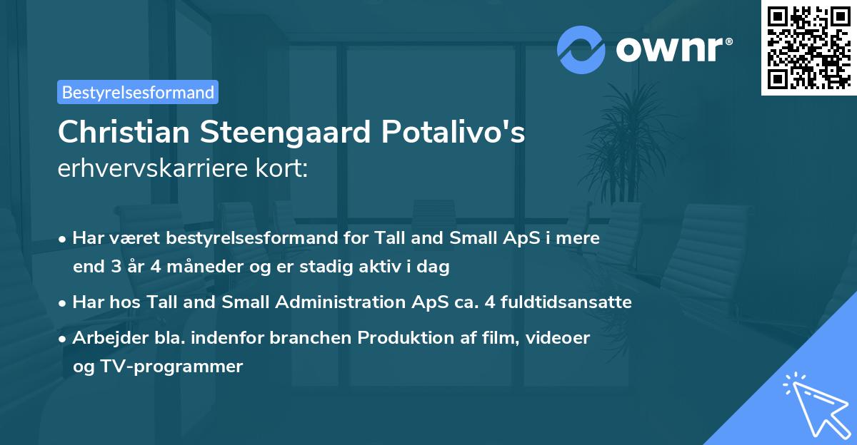 Christian Steengaard Potalivo's erhvervskarriere kort