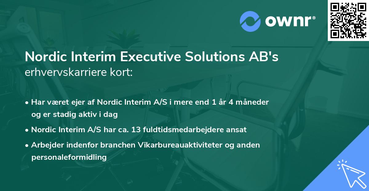 Nordic Interim Executive Solutions AB's erhvervskarriere kort