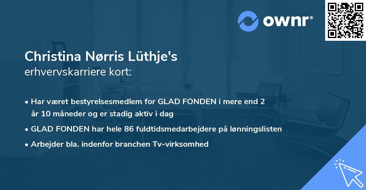 Christina Nørris Lüthje's erhvervskarriere kort