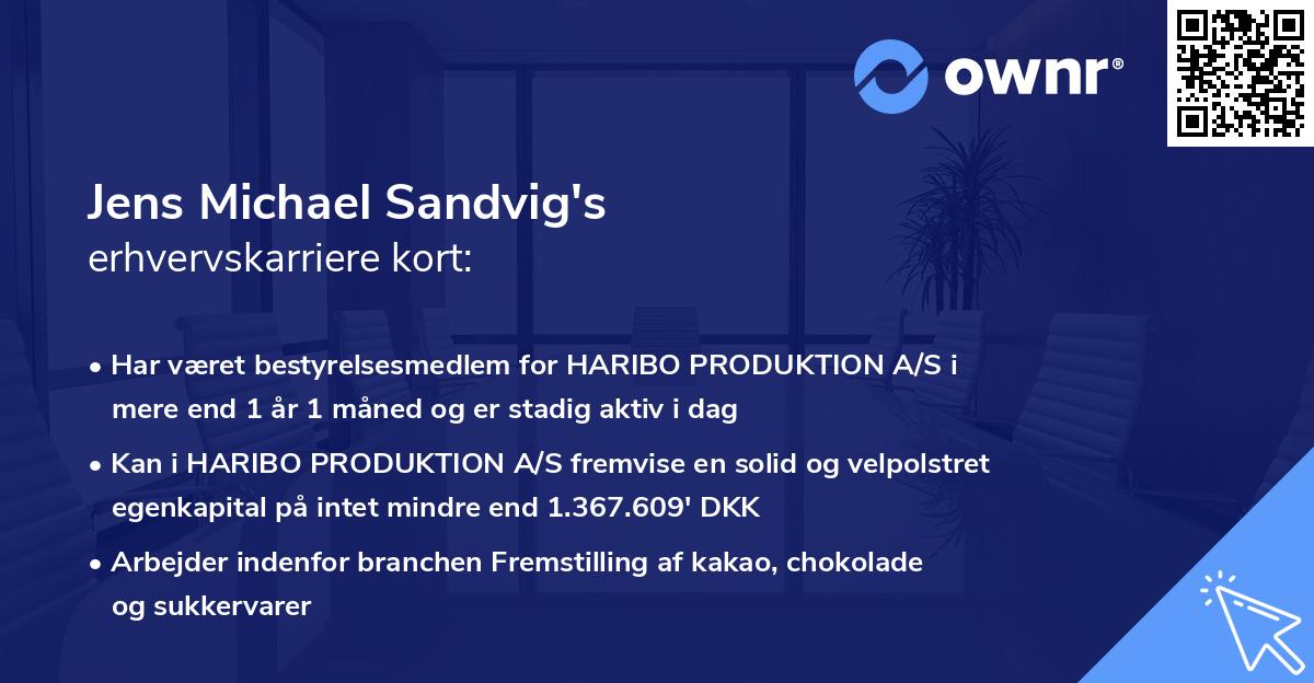 Jens Michael Sandvig's erhvervskarriere kort