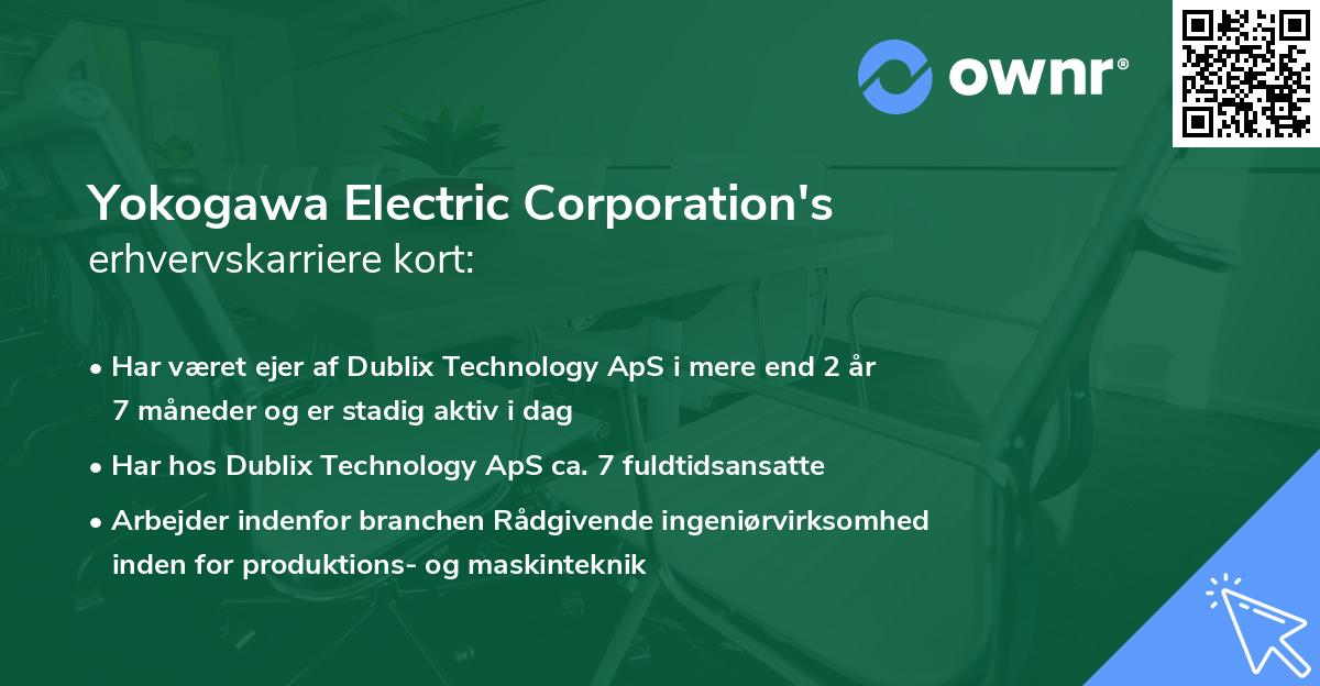 Yokogawa Electric Corporation's erhvervskarriere kort