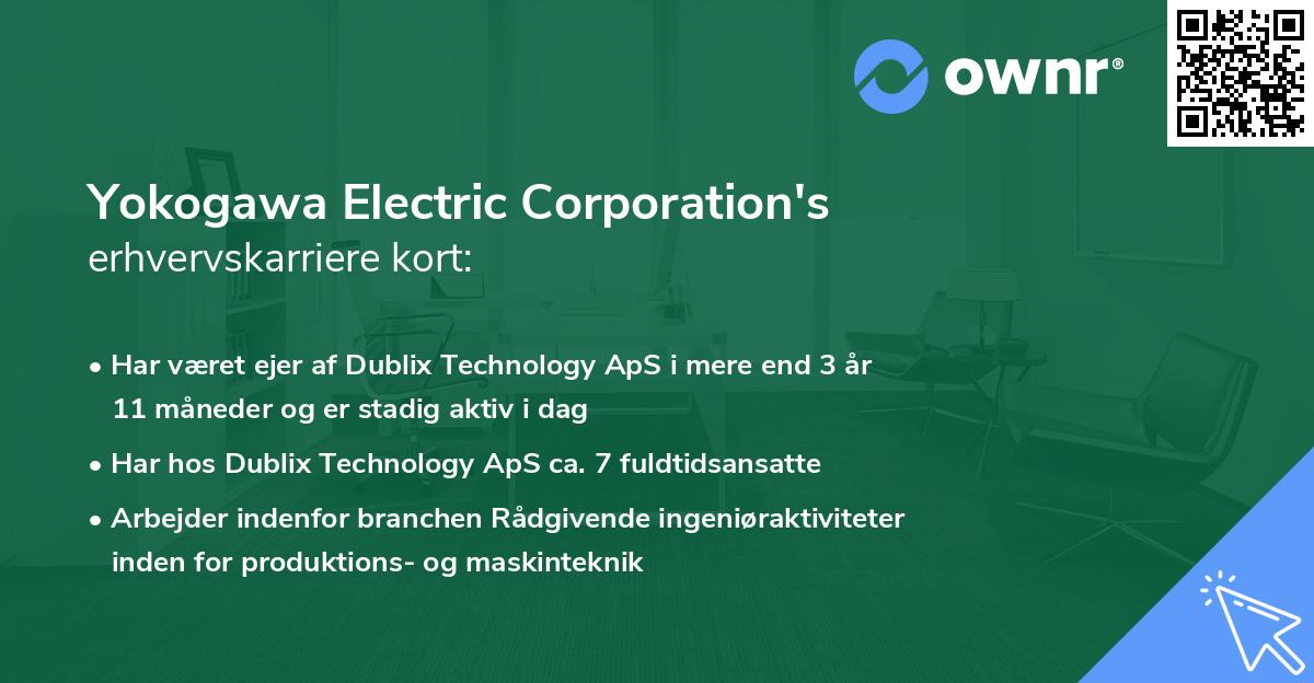 Yokogawa Electric Corporation's erhvervskarriere kort