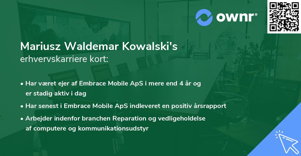 Mariusz Waldemar Kowalski's erhvervskarriere kort