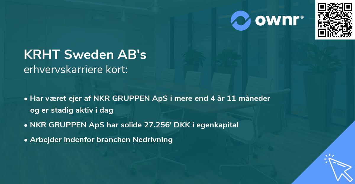 KRHT Sweden AB's erhvervskarriere kort