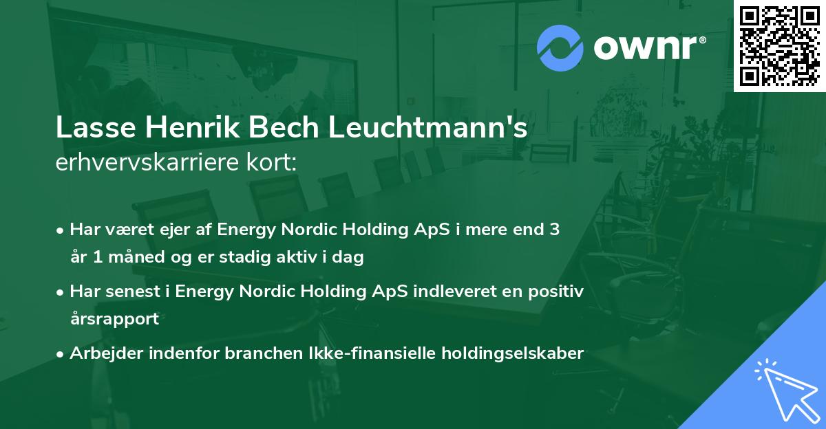 Lasse Henrik Bech Leuchtmann's erhvervskarriere kort