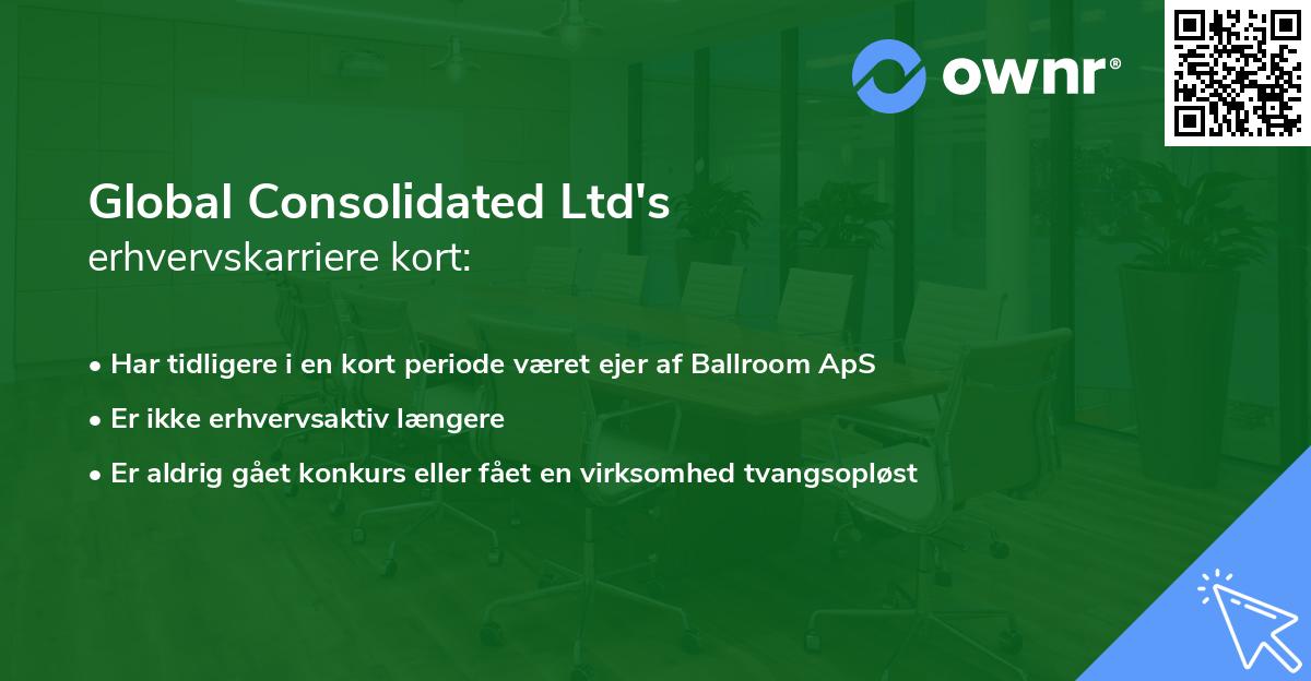 Global Consolidated Ltd's erhvervskarriere kort