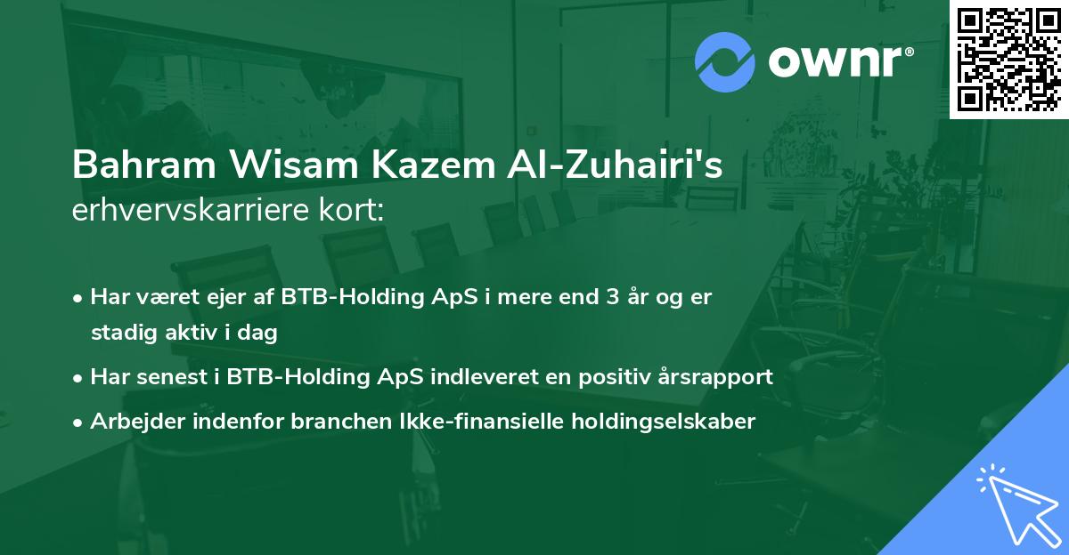 Bahram Wisam Kazem Al-Zuhairi's erhvervskarriere kort
