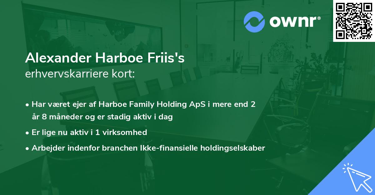 Alexander Harboe Friis's erhvervskarriere kort