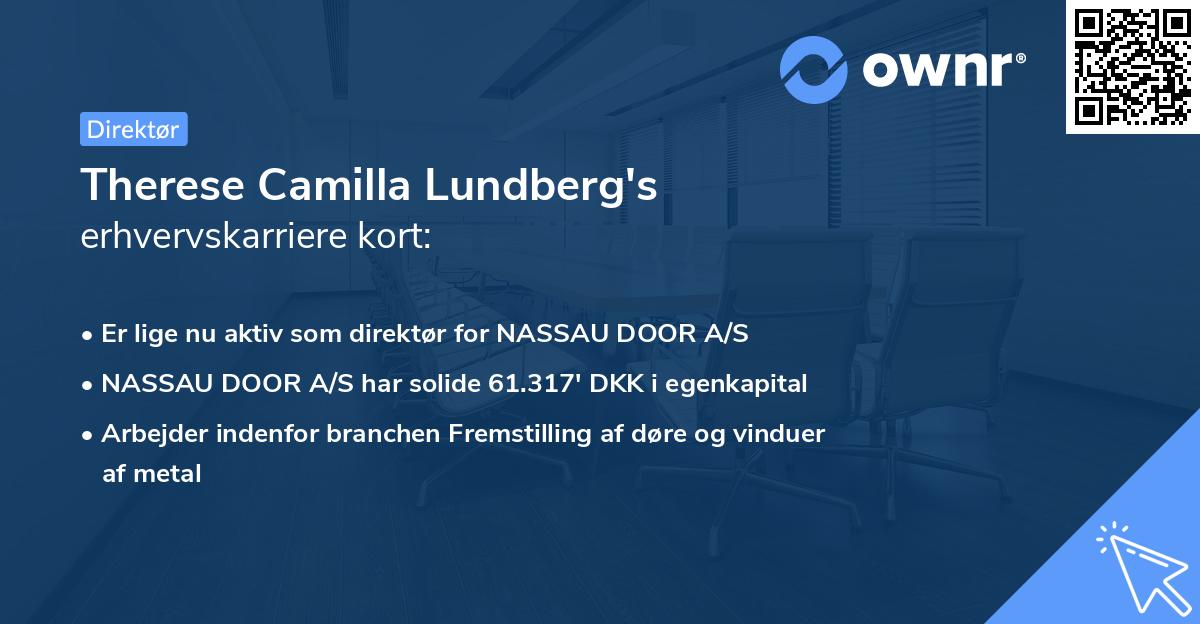 Therese Camilla Lundberg's erhvervskarriere kort