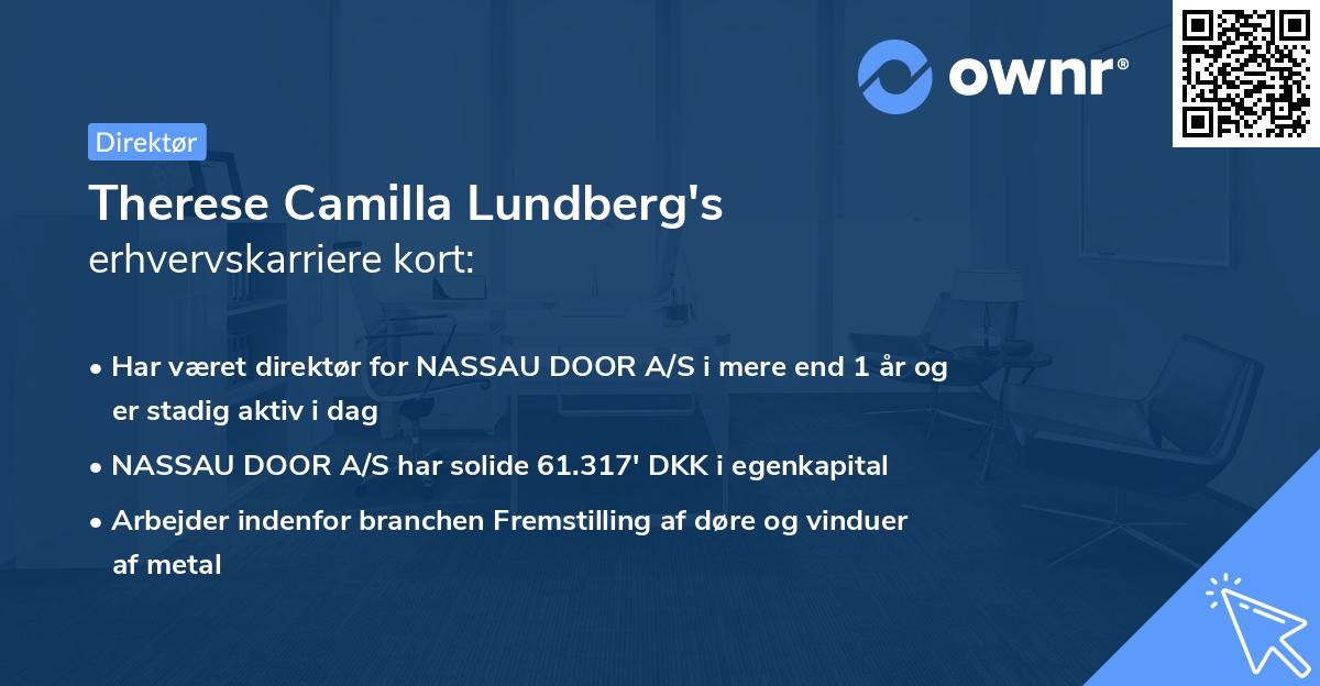 Therese Camilla Lundberg's erhvervskarriere kort