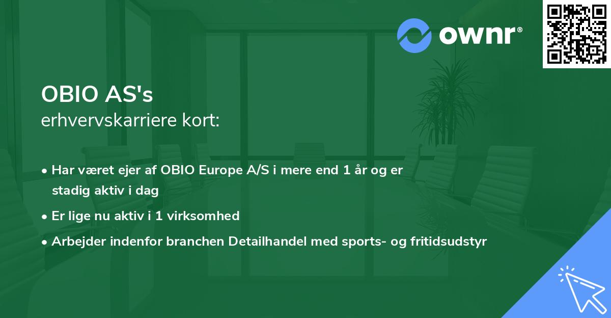 OBIO AS's erhvervskarriere kort