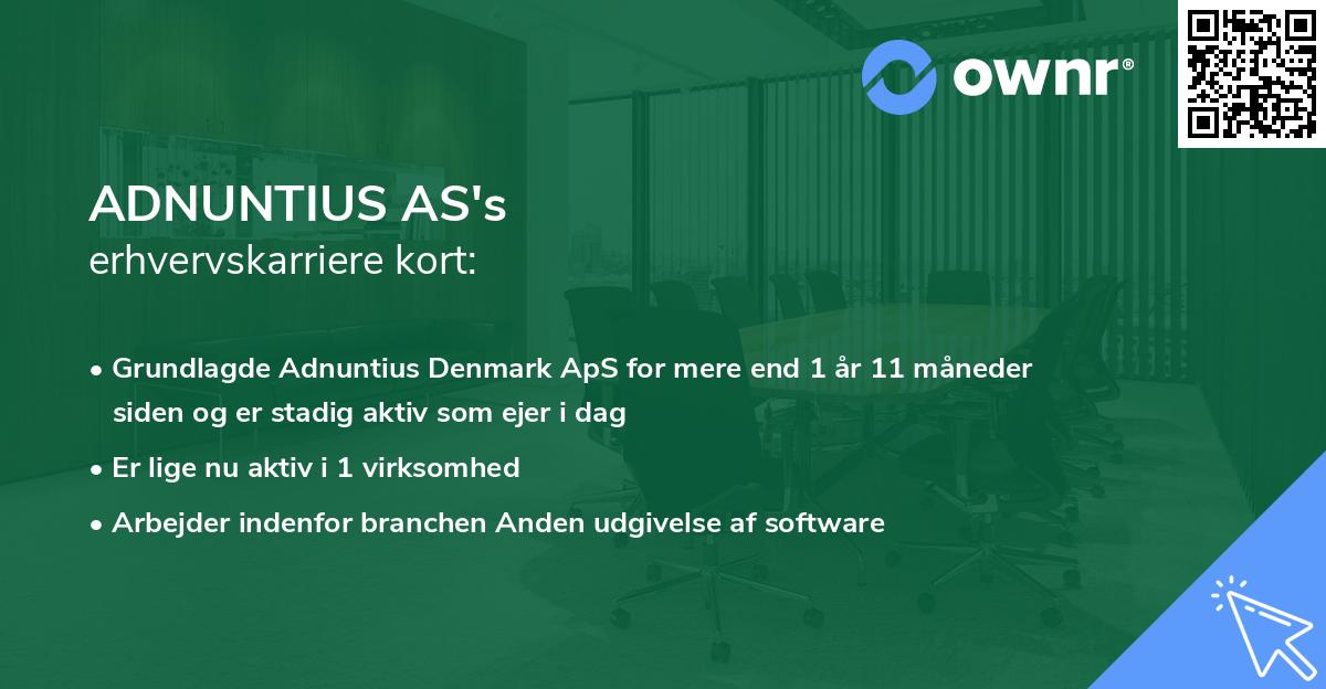 ADNUNTIUS AS's erhvervskarriere kort