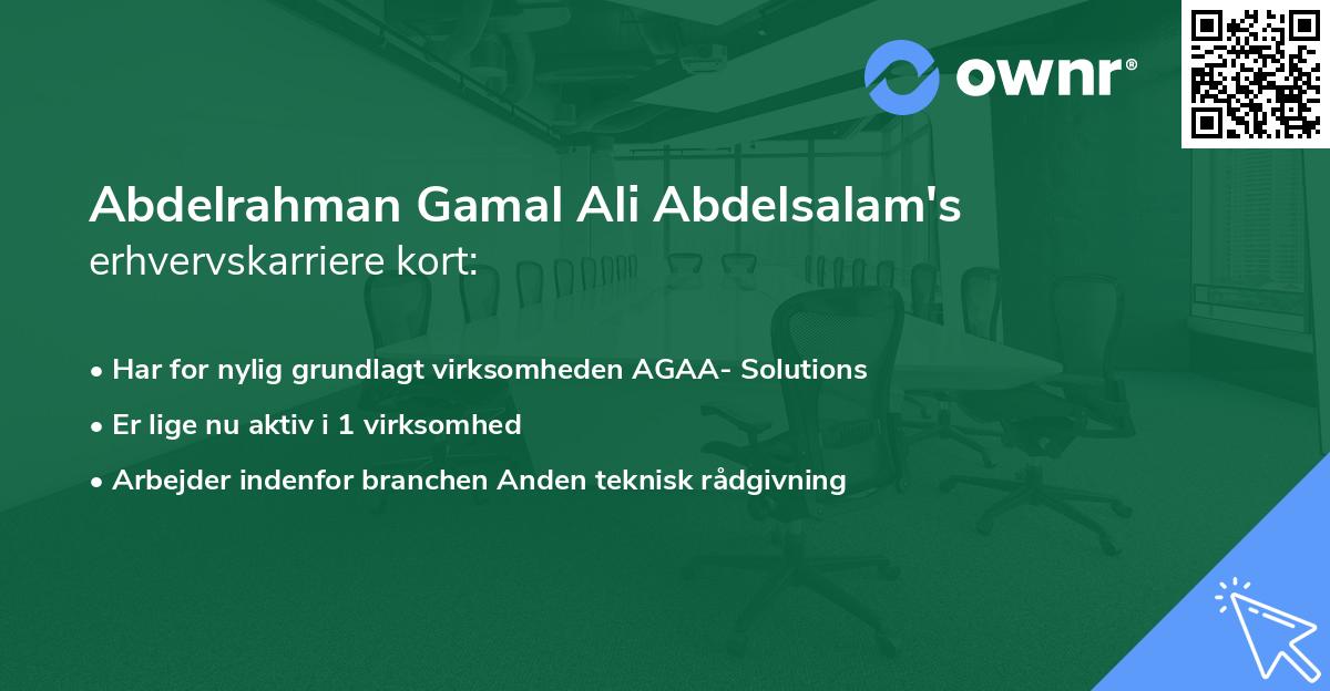 Abdelrahman Gamal Ali Abdelsalam's erhvervskarriere kort