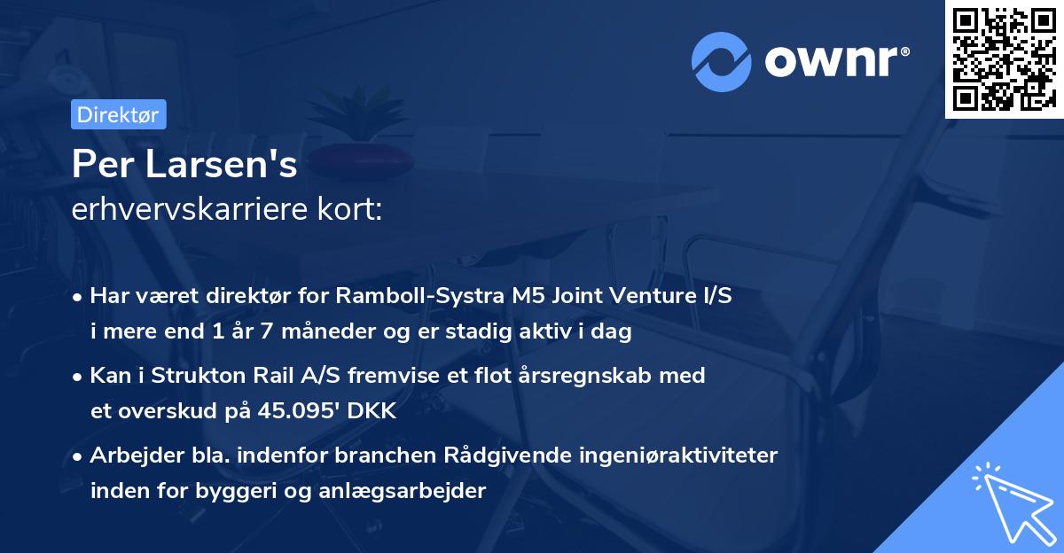 Per Larsen's erhvervskarriere kort