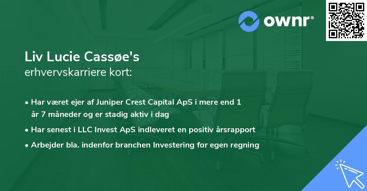 Liv Lucie Cassøe's erhvervskarriere kort