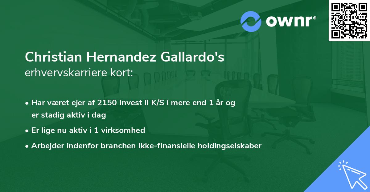 Christian Hernandez Gallardo's erhvervskarriere kort