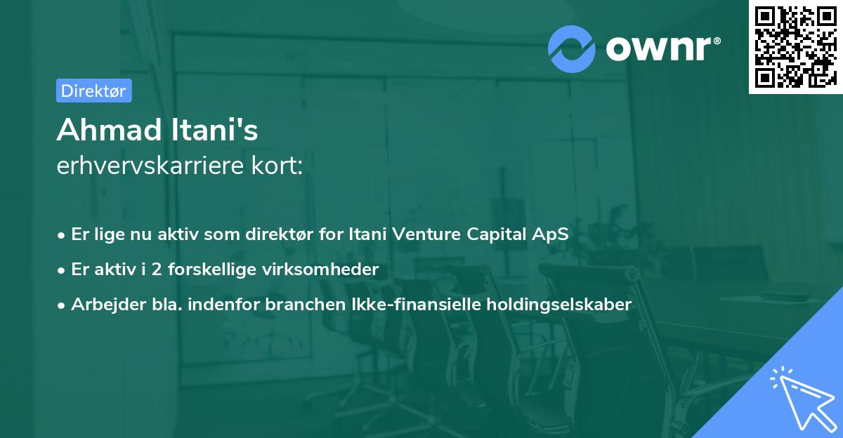 Ahmad Itani's erhvervskarriere kort