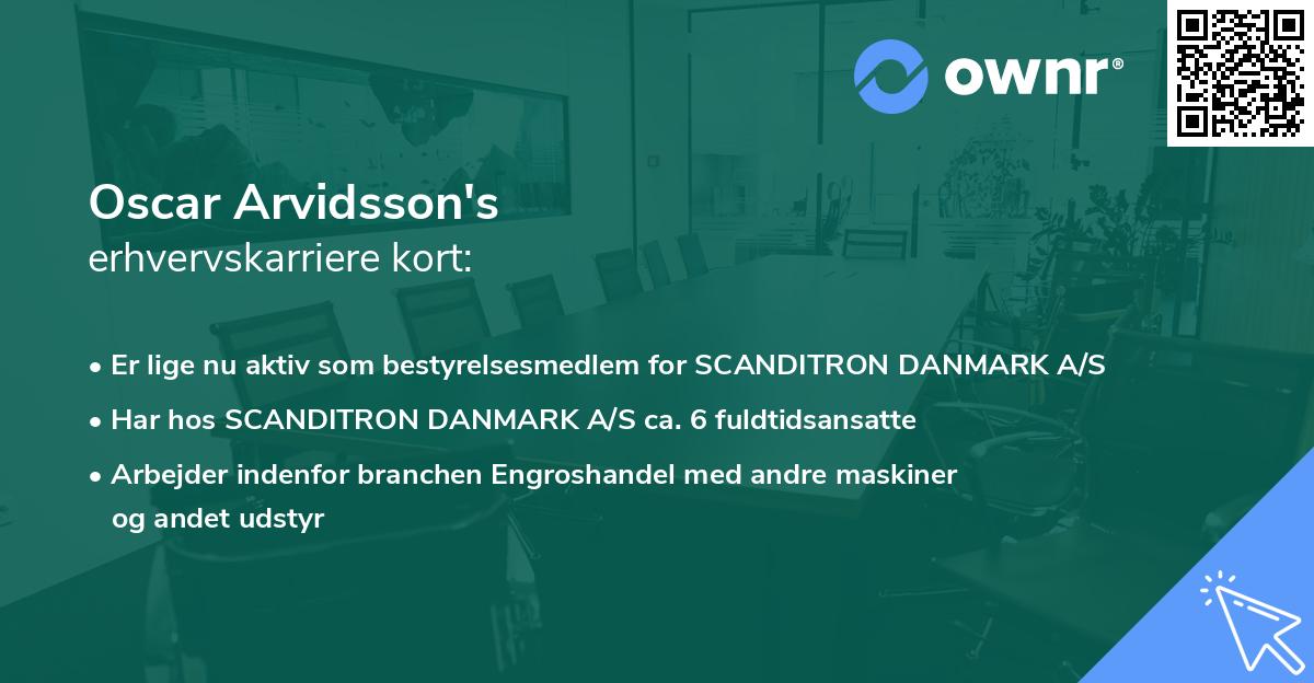 Oscar Arvidsson's erhvervskarriere kort