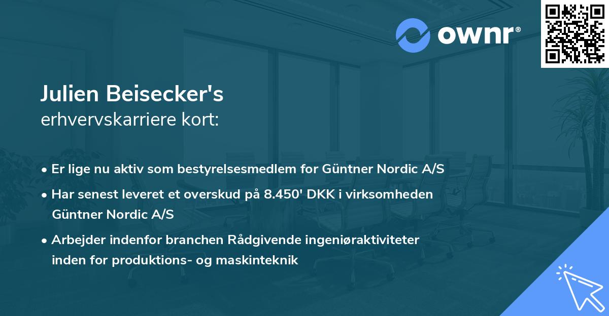 Julien Beisecker's erhvervskarriere kort