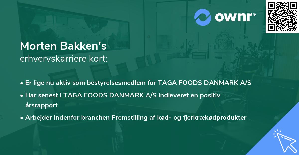Morten Bakken's erhvervskarriere kort