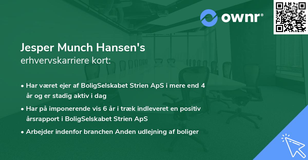 Jesper Munch Hansen's erhvervskarriere kort