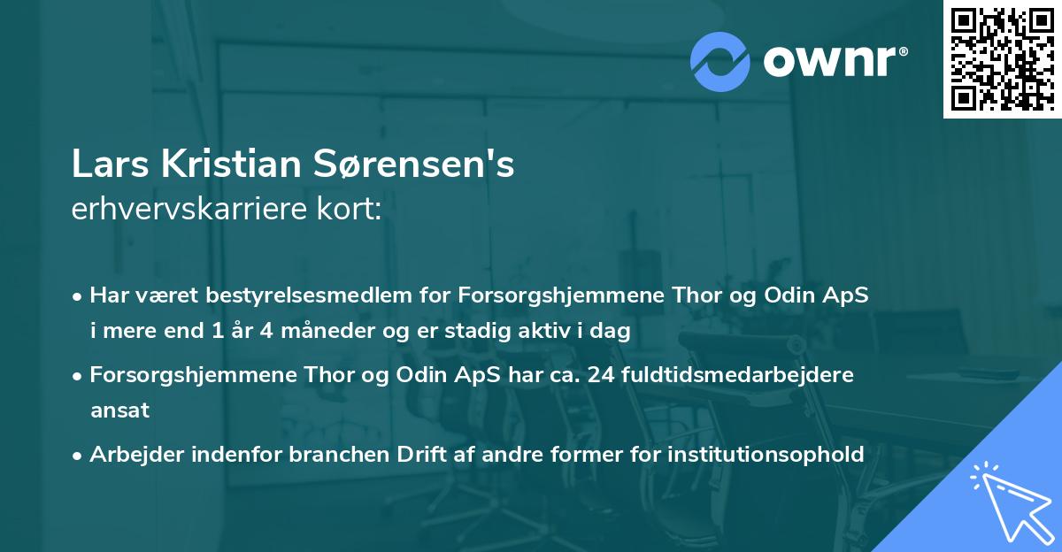 Lars Kristian Sørensen's erhvervskarriere kort