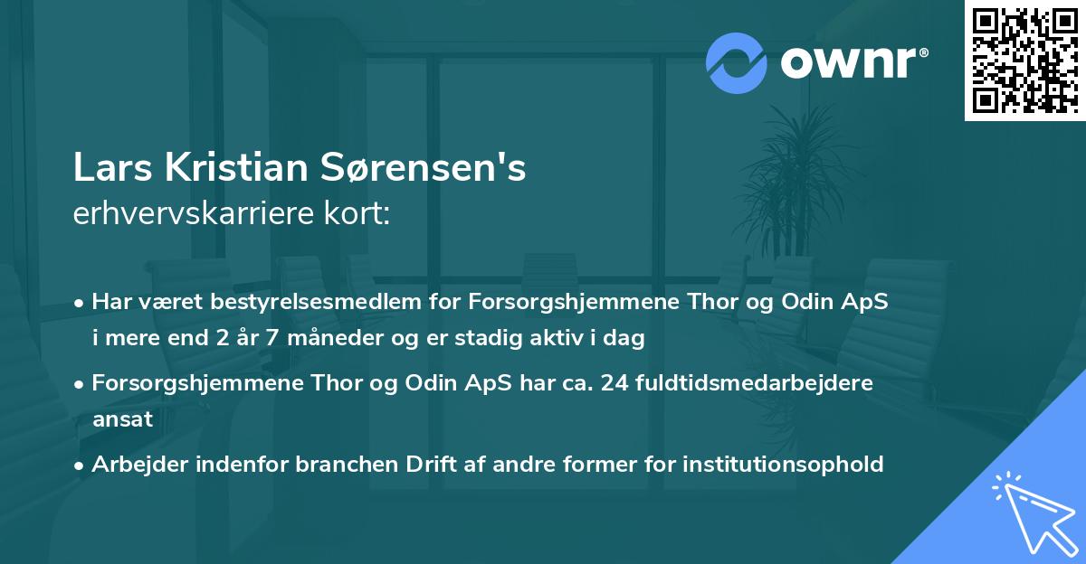Lars Kristian Sørensen's erhvervskarriere kort