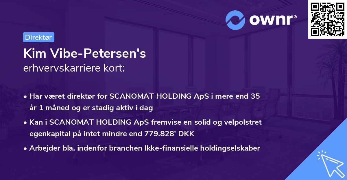 Kim Vibe-Petersen's erhvervskarriere kort