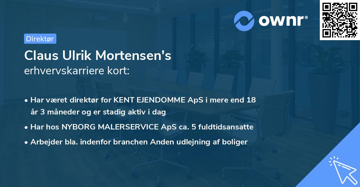 Claus Ulrik Mortensen's erhvervskarriere kort