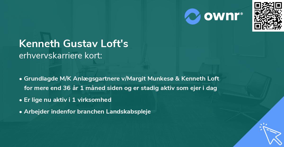 Kenneth Gustav Loft's erhvervskarriere kort