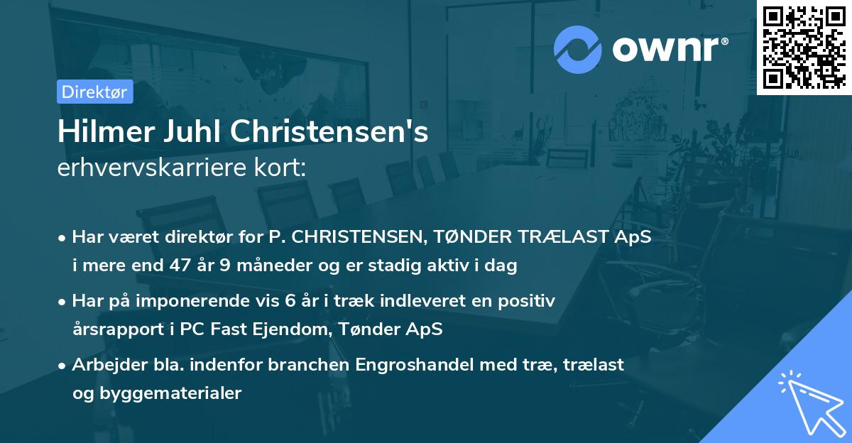 Hilmer Juhl Christensen's erhvervskarriere kort