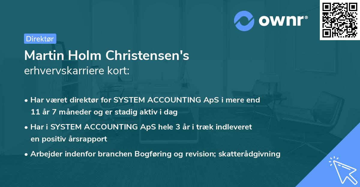 Martin Holm Christensen's erhvervskarriere kort
