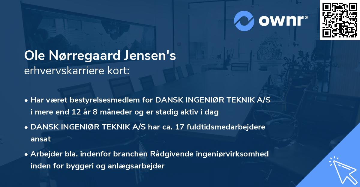 Ole Nørregaard Jensen's erhvervskarriere kort