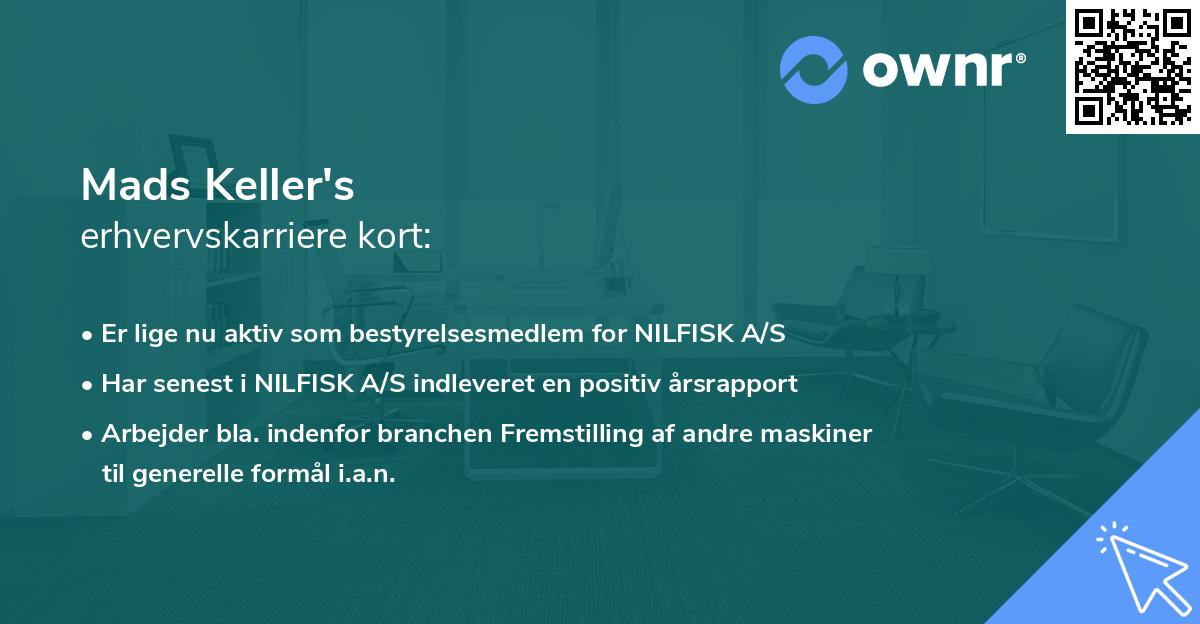 Mads Keller's erhvervskarriere kort