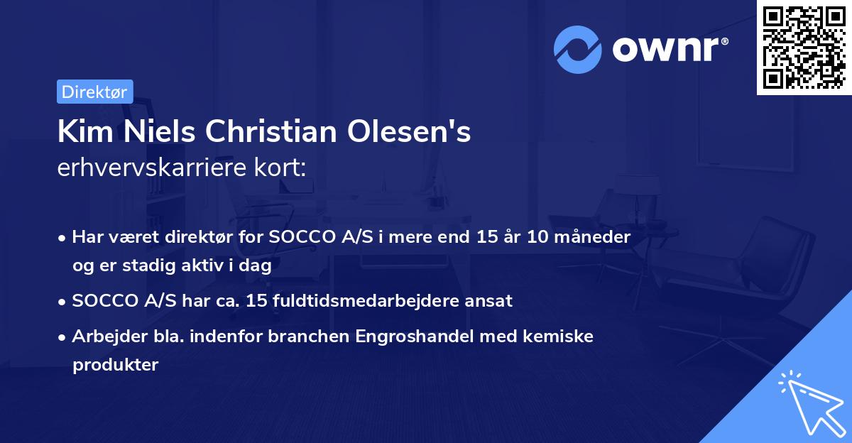Kim Niels Christian Olesen's erhvervskarriere kort