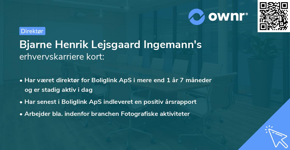 Bjarne Henrik Lejsgaard Ingemann's erhvervskarriere kort