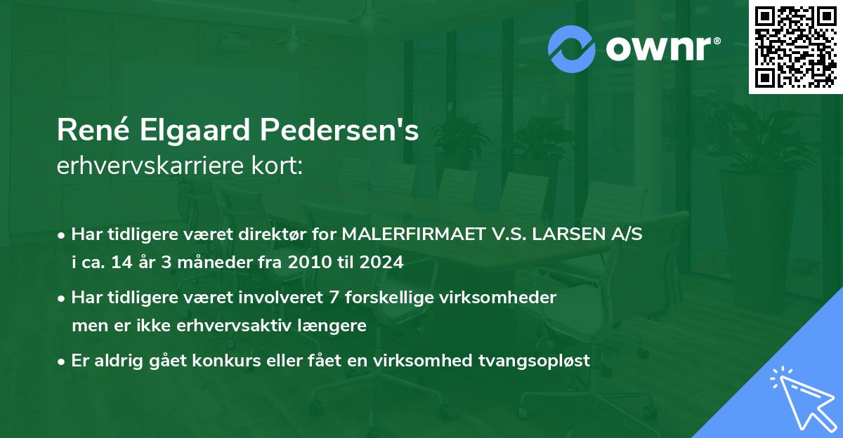René Elgaard Pedersen's erhvervskarriere kort