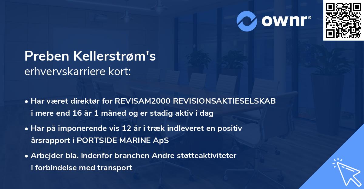 Preben Kellerstrøm's erhvervskarriere kort