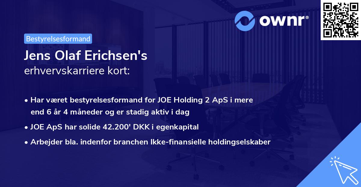 Jens Olaf Erichsen's erhvervskarriere kort