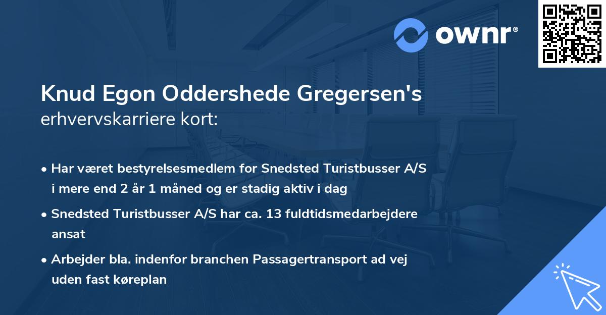 Knud Egon Oddershede Gregersen's erhvervskarriere kort