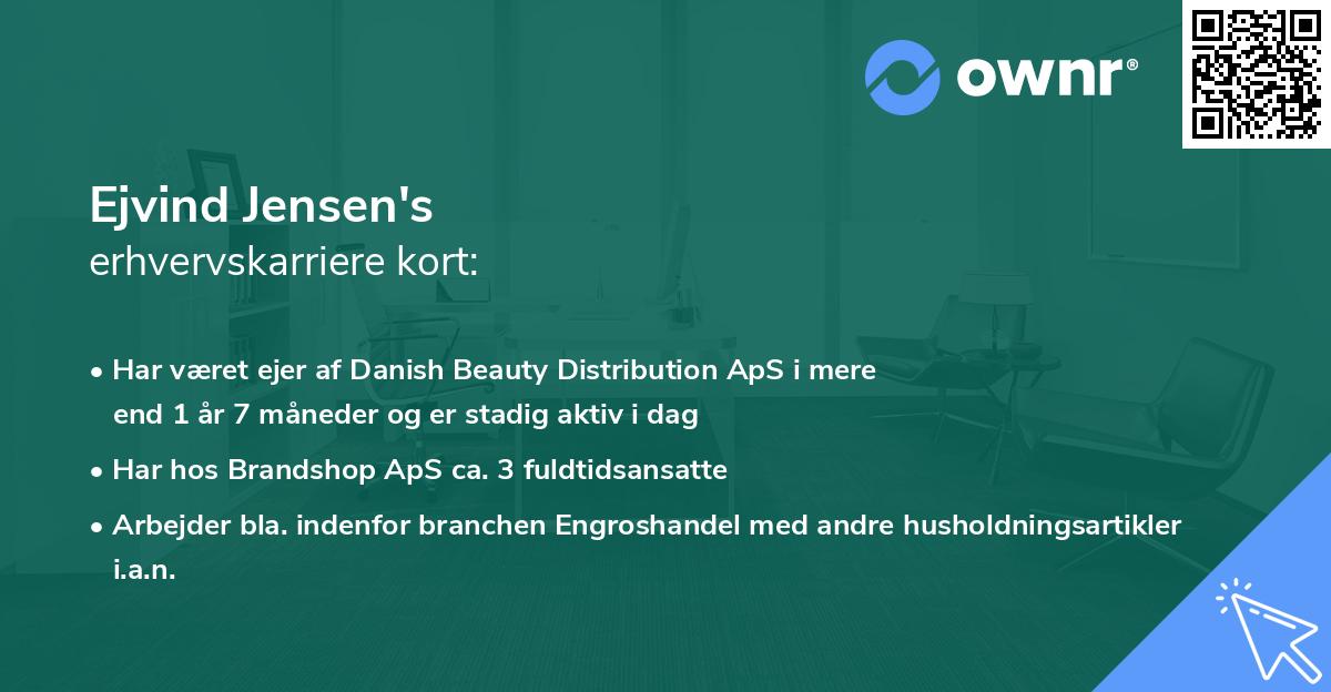 Ejvind Jensen's erhvervskarriere kort