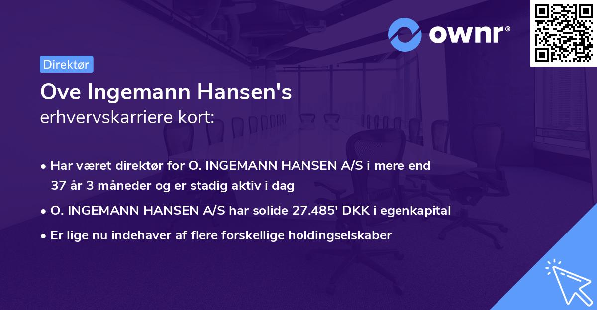 Ove Ingemann Hansen's erhvervskarriere kort