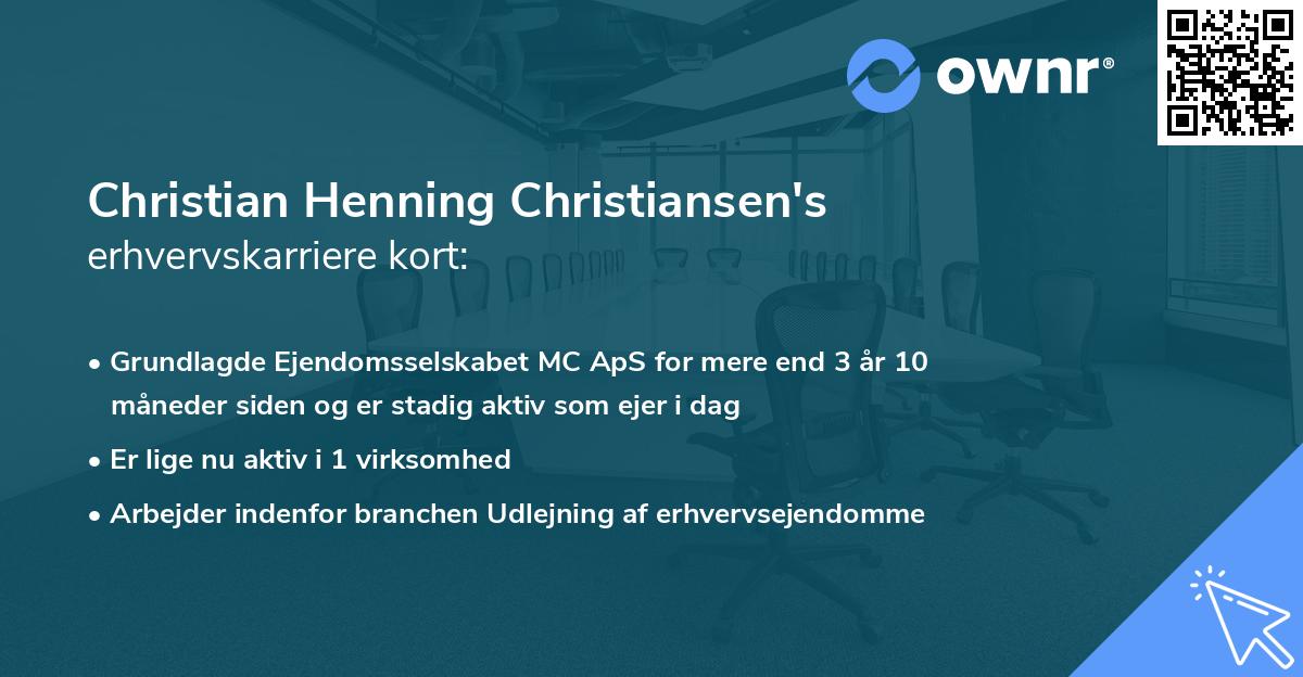 Christian Henning Christiansen's erhvervskarriere kort